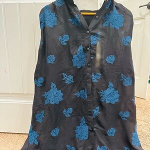 Limelight Black and Blue Floral Blouse